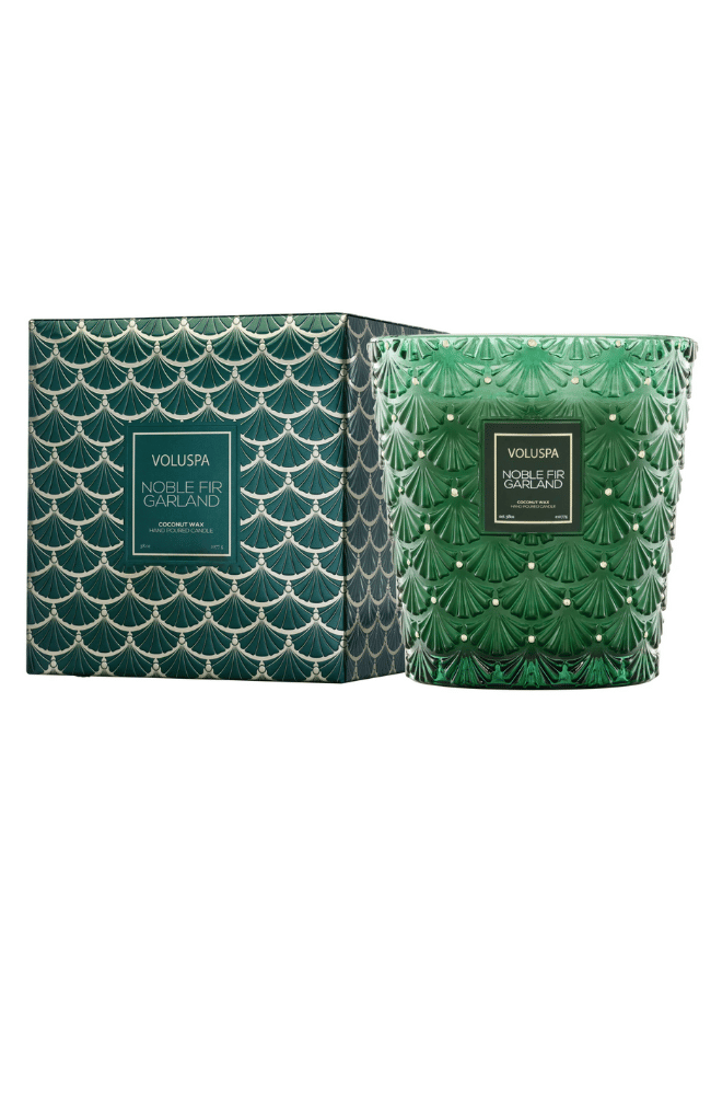 NOBLE FIR GARLAND - 3 WICK HEARTH CANDLE-VOLUSPA-FLOW by nicole