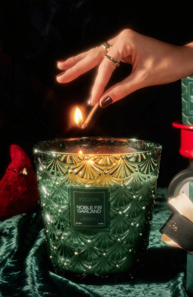 NOBLE FIR GARLAND 3 WICK HEARTH-VOLUSPA-FLOW by nicole