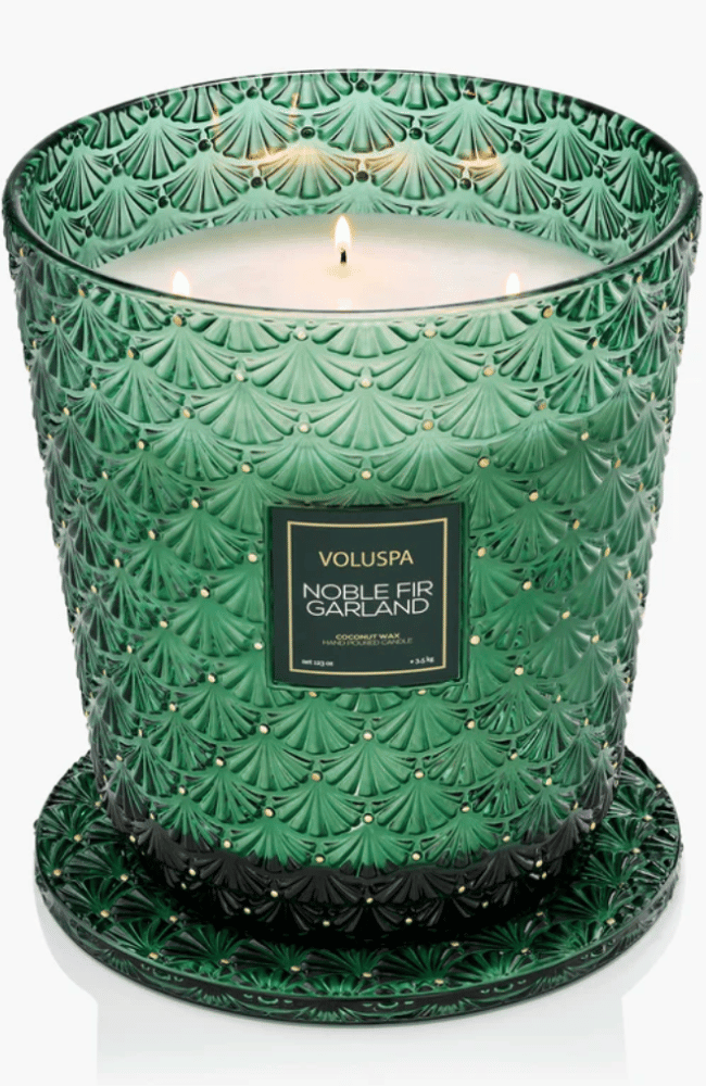 NOBLE FIR GARLAND 5 WICK HEARTH CANDLE-VOLUSPA-FLOW by nicole