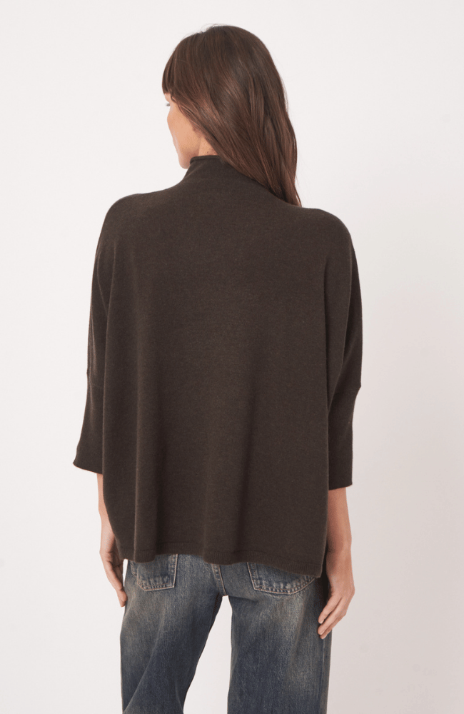 ORGANIC CASHMERE BLEND PULLOVER in DARK BROWN-REPEAT-FLOW by nicole