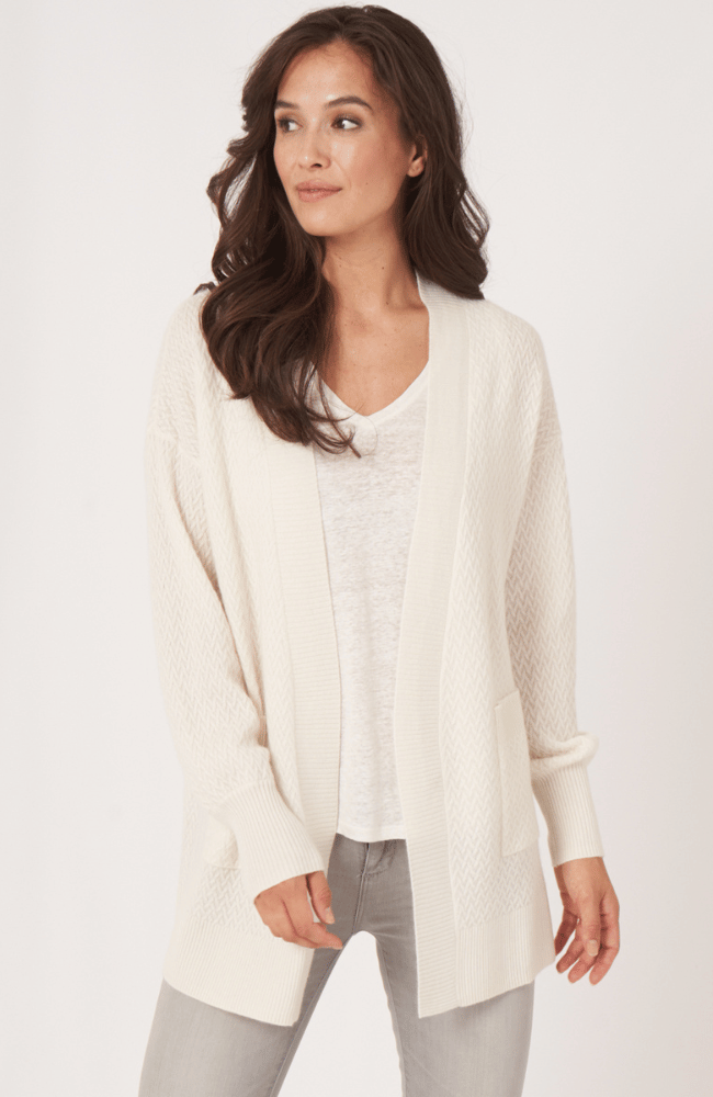 ORGANIC CASHMERE CARDIGAN-REPEAT-FLOW by nicole