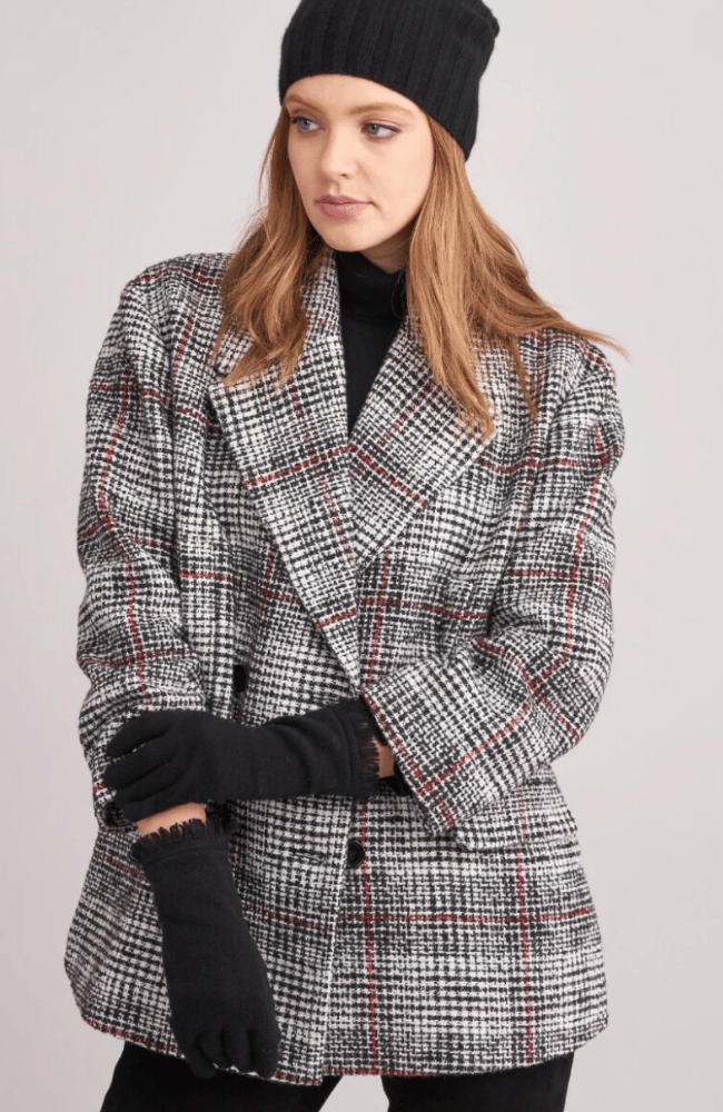 ORGANIC CASHMERE GLOVES in BLACK-REPEAT-FLOW by nicole