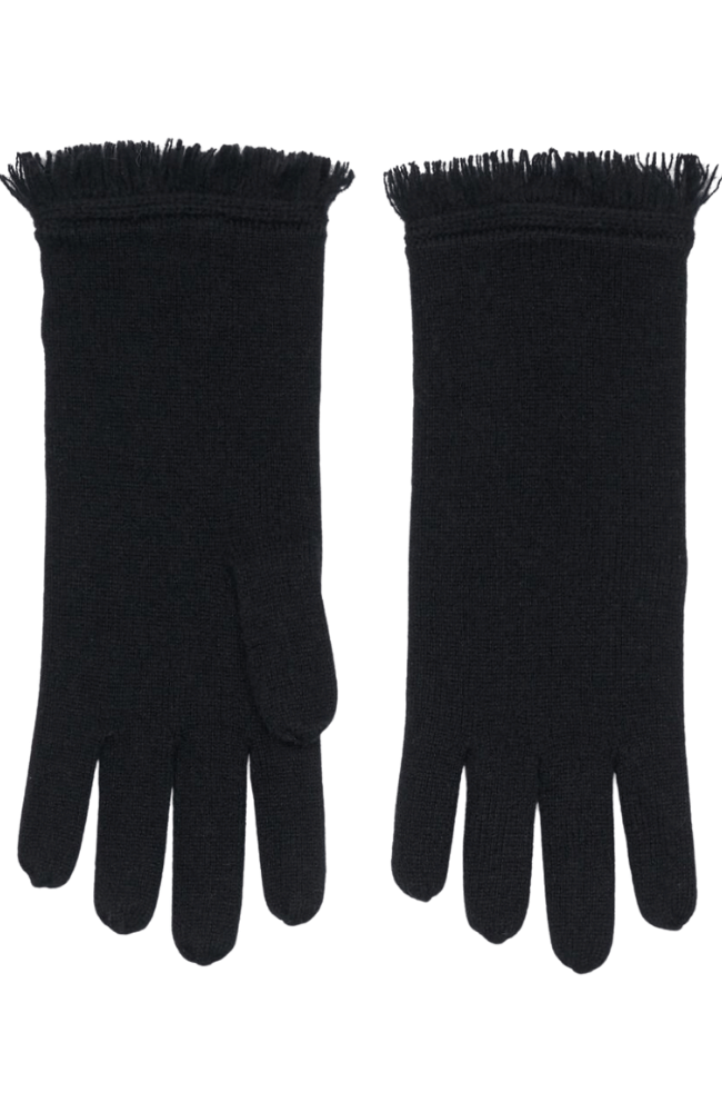 ORGANIC CASHMERE GLOVES in BLACK-REPEAT-FLOW by nicole