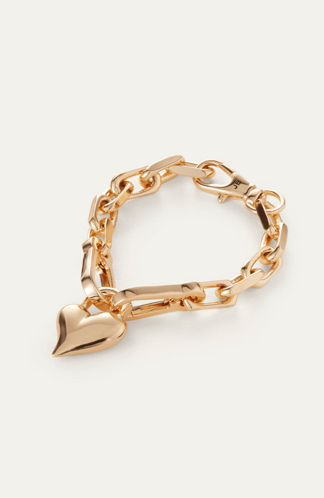 PADLOCK HEART CHAIN BRACELET - GOLD-JENNY BIRD-FLOW by nicole