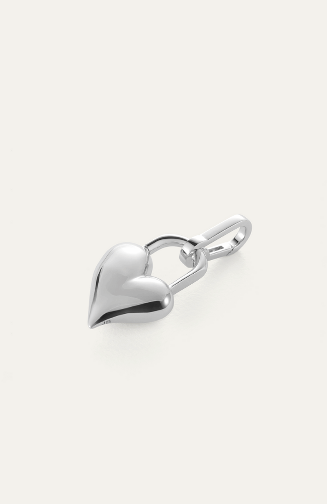 PADLOCK HEART CHARM - SILVER-JENNY BIRD-FLOW by nicole