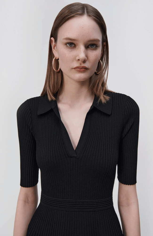 PATRICIA POLO MINI DRESS in BLACK-SIMKHAI-FLOW by nicole