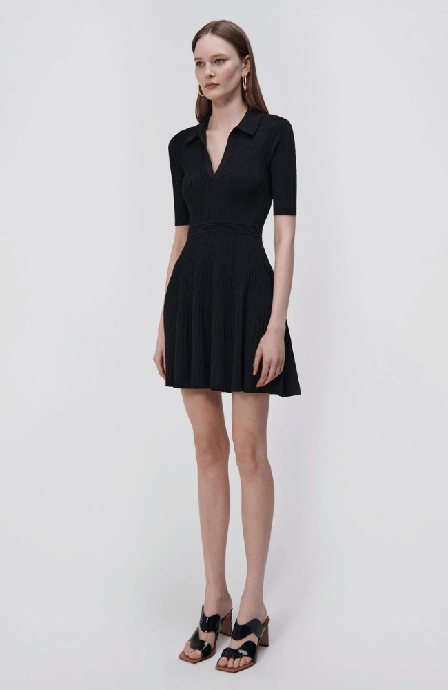 PATRICIA POLO MINI DRESS in BLACK-SIMKHAI-FLOW by nicole