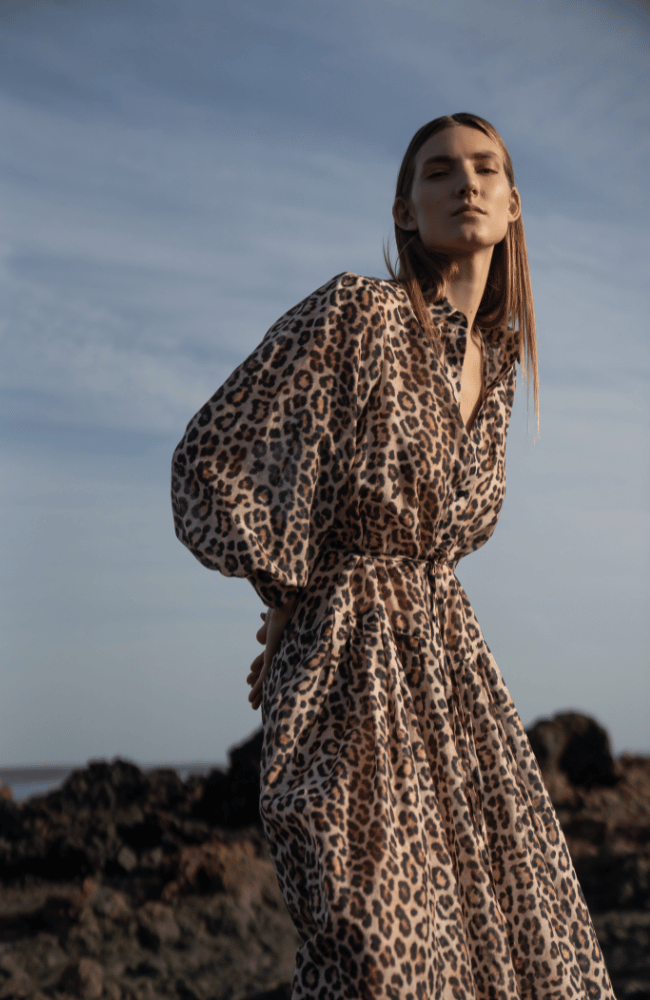 PEBBLES LONG SLEEVE DRESS in MULTI BROWN-EMANOU-FLOW by nicole