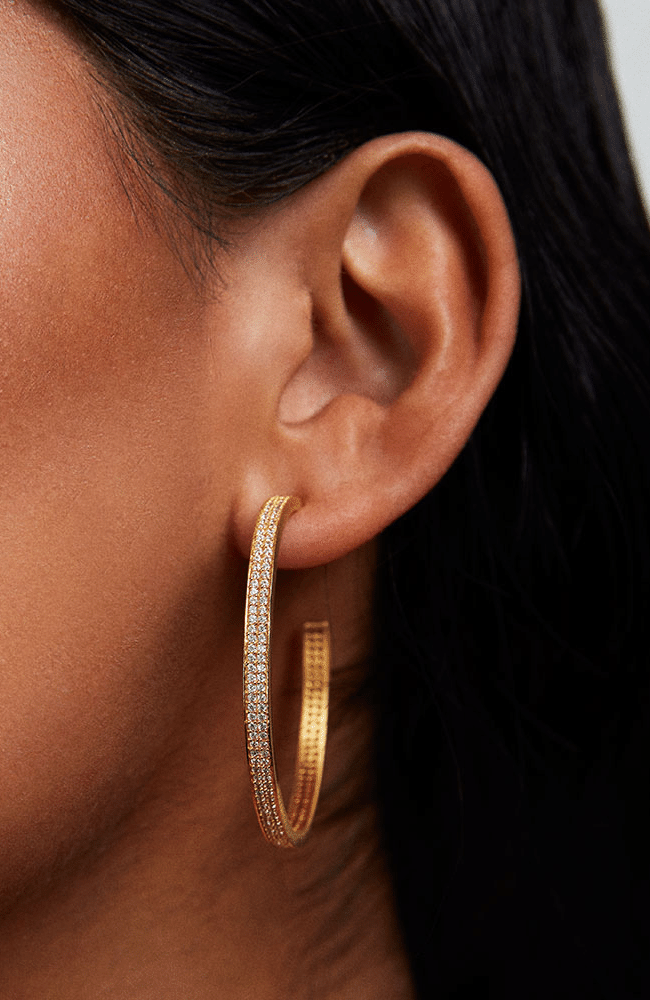 PETIT PAVE MIDI HOOPS WHITE TOPAZ-DEAN DAVIDSON-FLOW by nicole