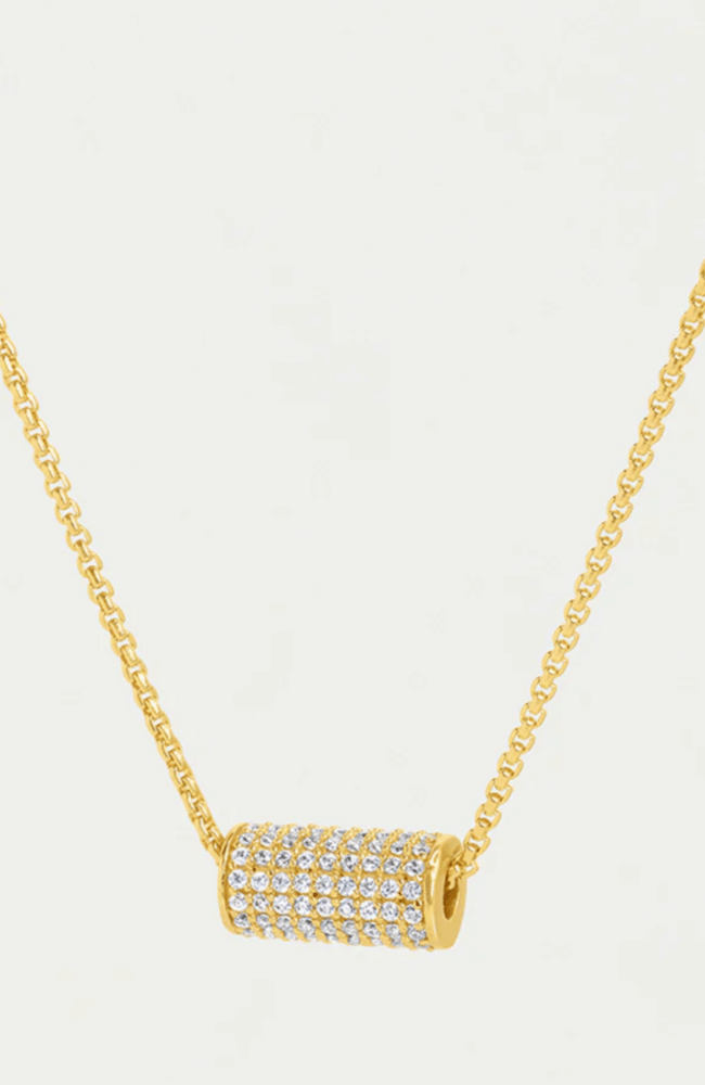 PETIT PAVE MINI TUBE NECKLACE in GOLD-DEAN DAVIDSON-FLOW by nicole