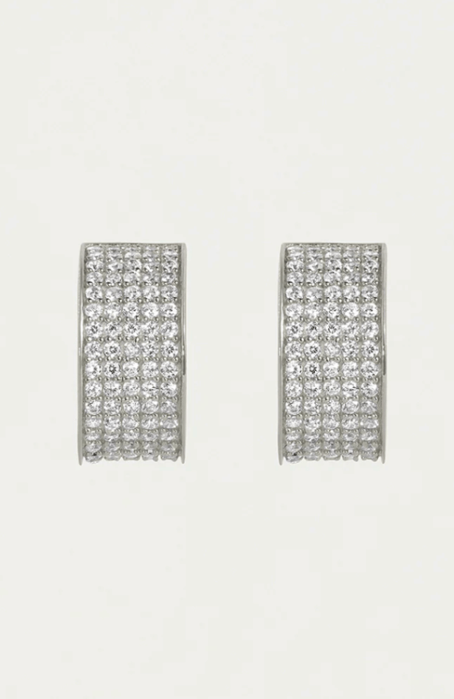 PETIT PAVE THICK HUGGIE HOOPS-DEAN DAVIDSON-FLOW by nicole