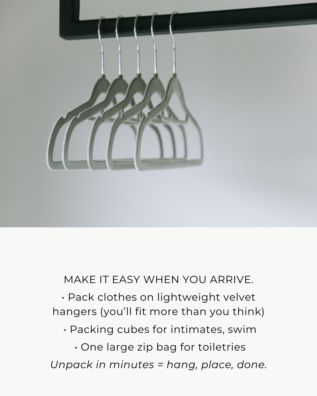 pack with velvet hangars