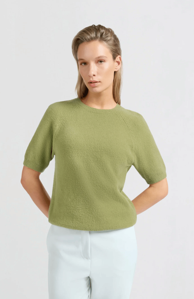 RAGLAN SHORT SLEEVE SWEATER in OLIVE-YAYA-FLOW by nicole