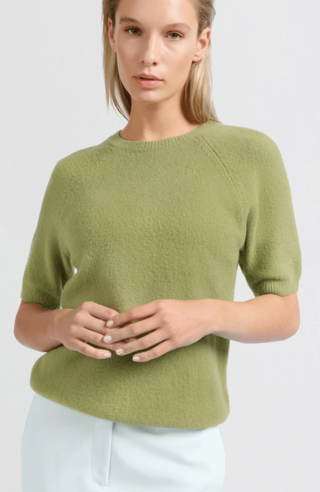 RAGLAN SHORT SLEEVE SWEATER in OLIVE-YAYA-FLOW by nicole