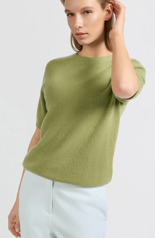 RAGLAN SHORT SLEEVE SWEATER in OLIVE-YAYA-FLOW by nicole