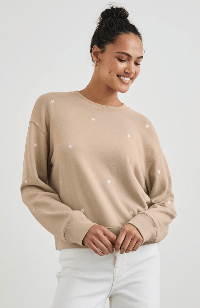 RAMONA SWEATSHIRT in ECRU HEART-RAILS-FLOW by nicole