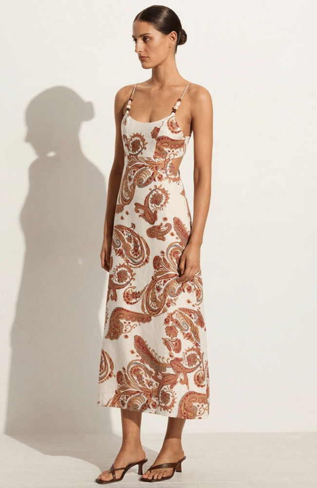 REGINA MIDI DRESS in ALESSIA PAISLEY-FAITHFULL-FLOW by nicole