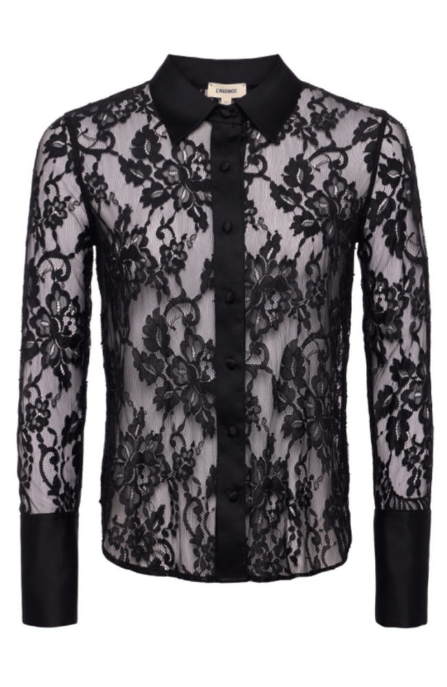 REIMS LACE BLOUSE in BLACK-L&#39; AGENCE-FLOW by nicole