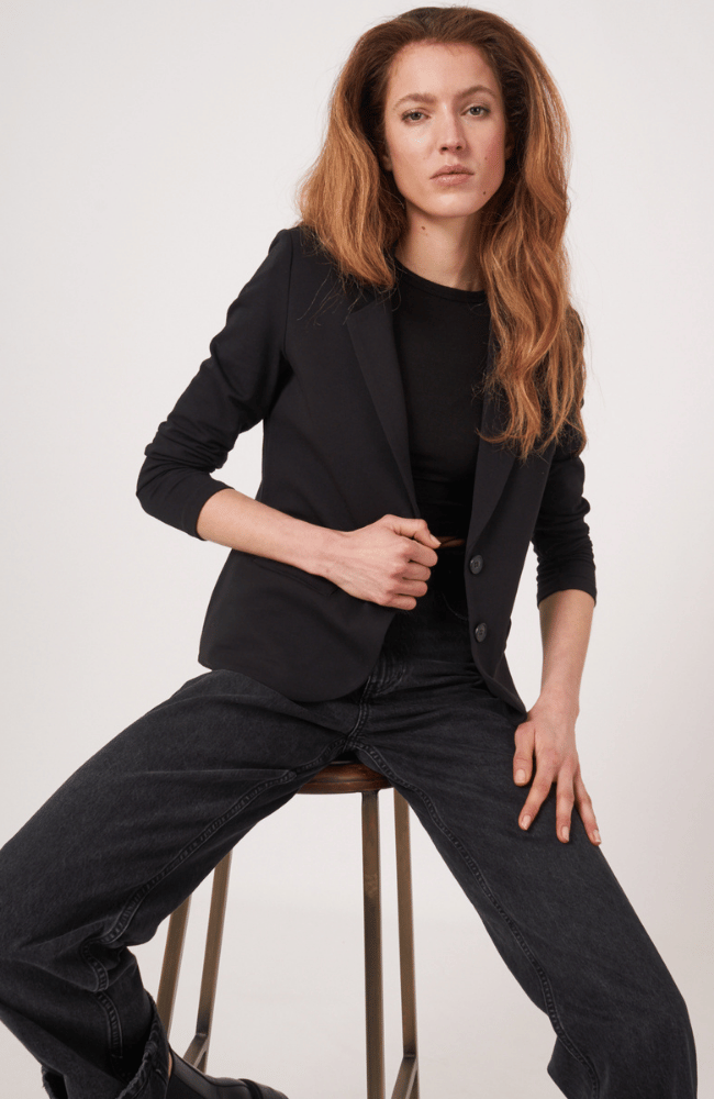 REPEAT BLAZER in BLACK-REPEAT-FLOW by nicole