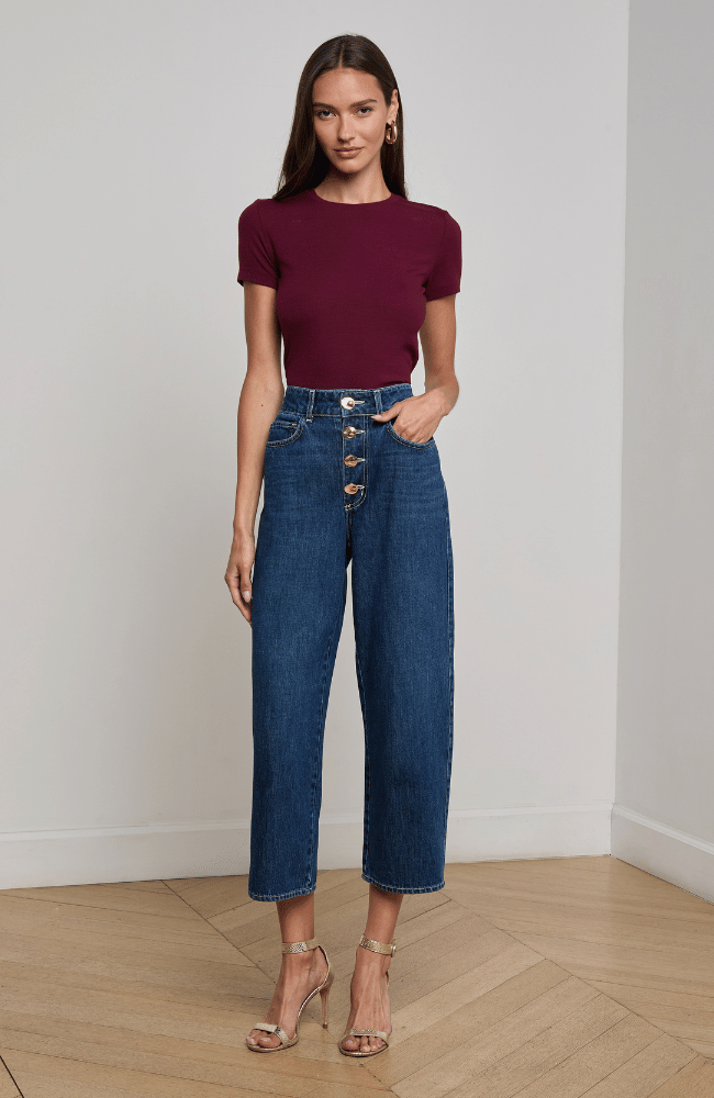 RESSI CREW TEE in DARK PORT-L&#39;AGENCE-FLOW by nicole