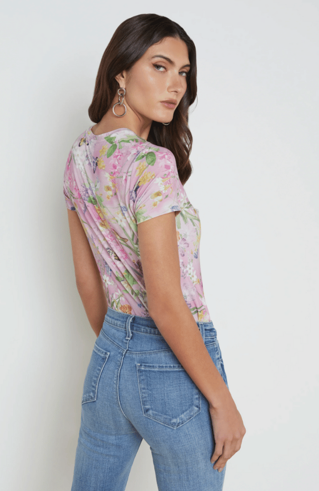 RESSI TEE in LILAC SNOW BOTANICAL BUTTERFLY-L&#39; AGENCE-FLOW by nicole