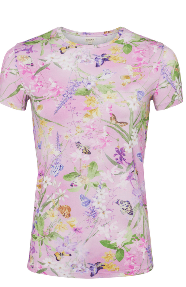 RESSI TEE in LILAC SNOW BOTANICAL BUTTERFLY-L&#39; AGENCE-FLOW by nicole