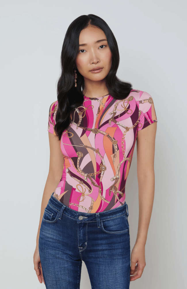 RESSI TEE in PINK BUCKLE SWIRL-L&#39; AGENCE-FLOW by nicole