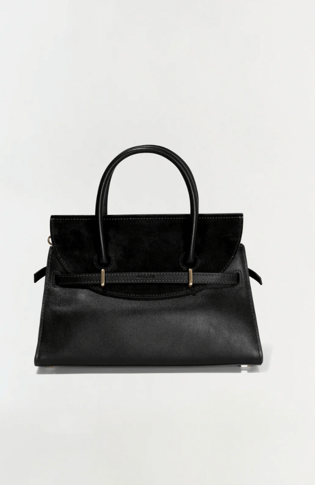 RIVER MINI SUEDE HANDBAG in BLACK-SIMKHAI-FLOW by nicole