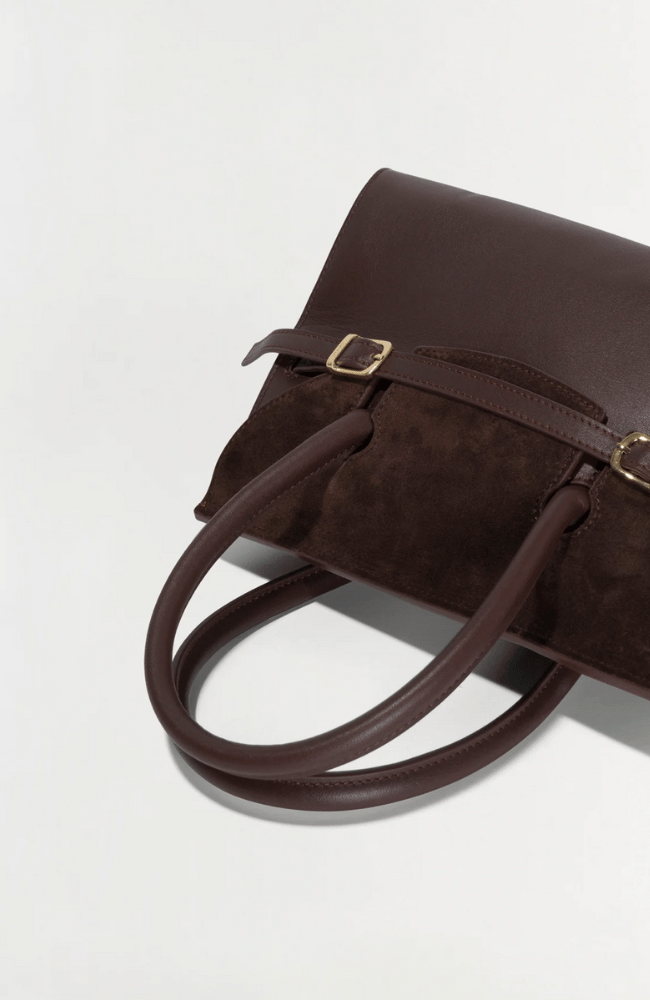 RIVER SUEDE MINI HANDBAG in CACAO-SIMKHAI-FLOW by nicole