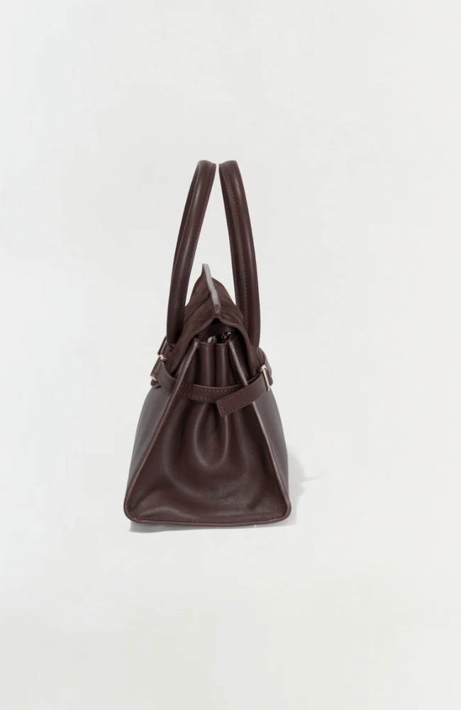 RIVER SUEDE MINI HANDBAG in CACAO-SIMKHAI-FLOW by nicole