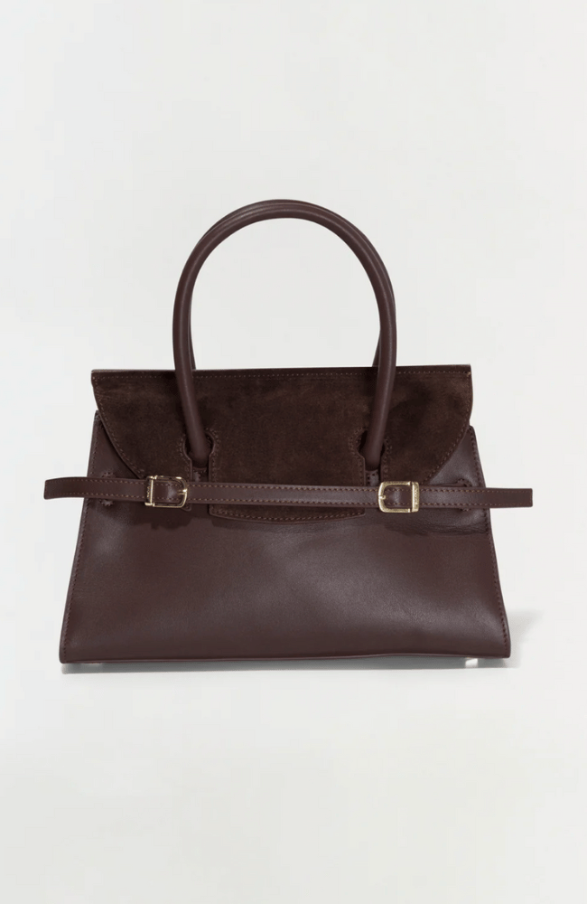 RIVER SUEDE MINI HANDBAG in CACAO-SIMKHAI-FLOW by nicole