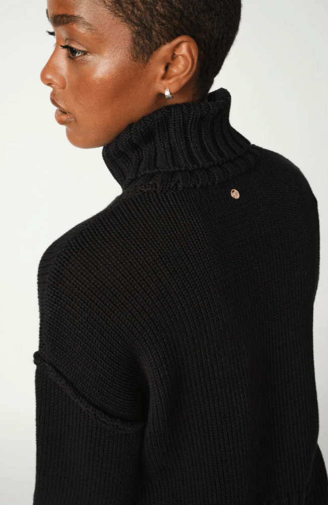 ROLA BINE ROLLNECK KNIT in BLACK-MOS MOSH-FLOW by nicole