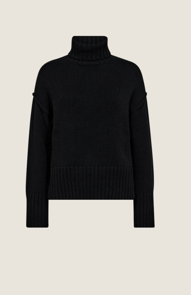 ROLA BINE ROLLNECK KNIT in BLACK-MOS MOSH-FLOW by nicole