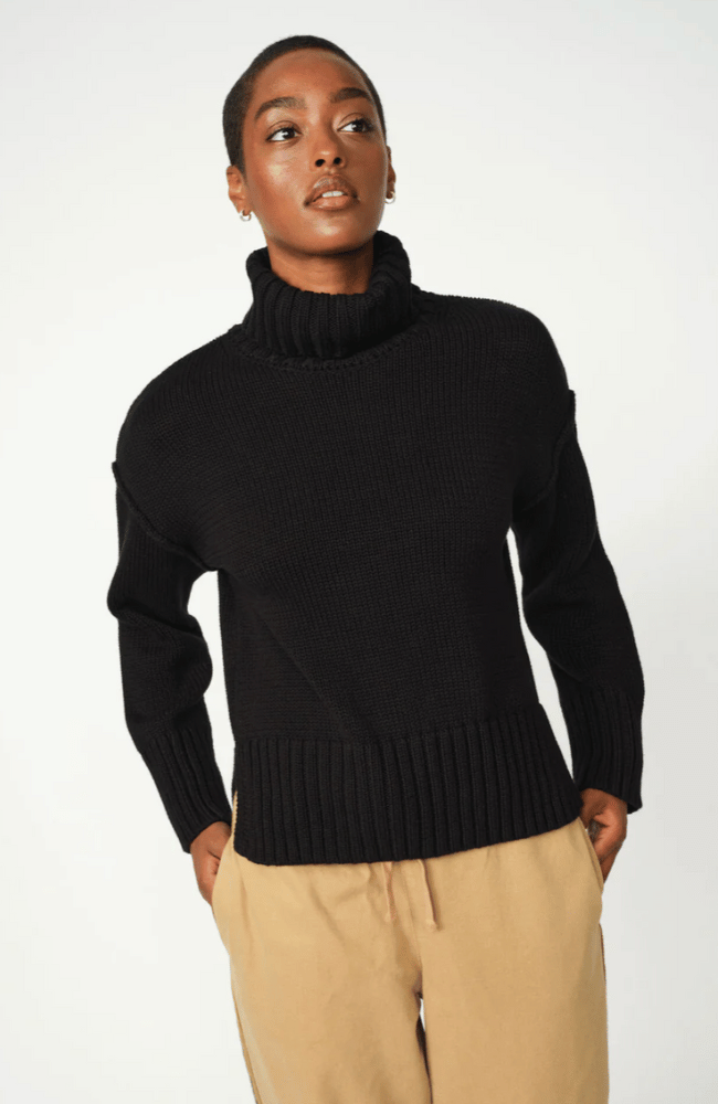 ROLA BINE ROLLNECK KNIT in BLACK-MOS MOSH-FLOW by nicole