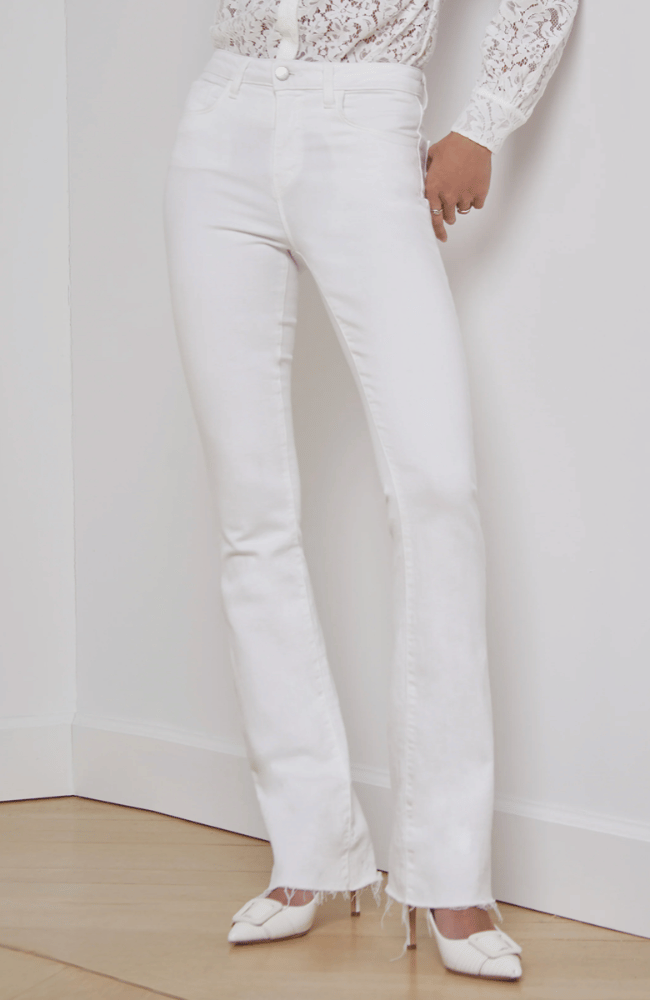 RUTH HIGH RISE STRAIGHT JEAN in BLANC-L&#39; AGENCE-FLOW by nicole