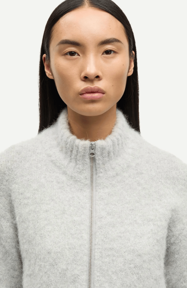 SAJEANNE CARDIGAN in LIGHT GREY-SAMSOE-FLOW by nicole