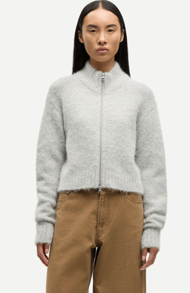 SAJEANNE CARDIGAN in LIGHT GREY-SAMSOE-FLOW by nicole