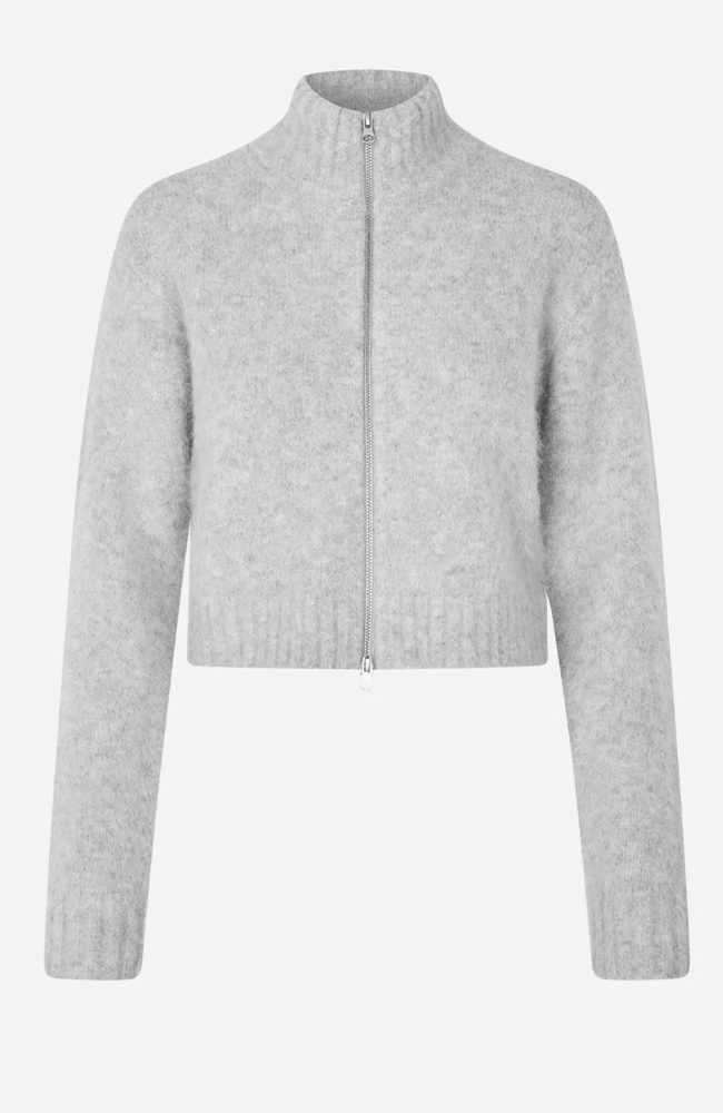 SAJEANNE CARDIGAN in LIGHT GREY-SAMSOE-FLOW by nicole