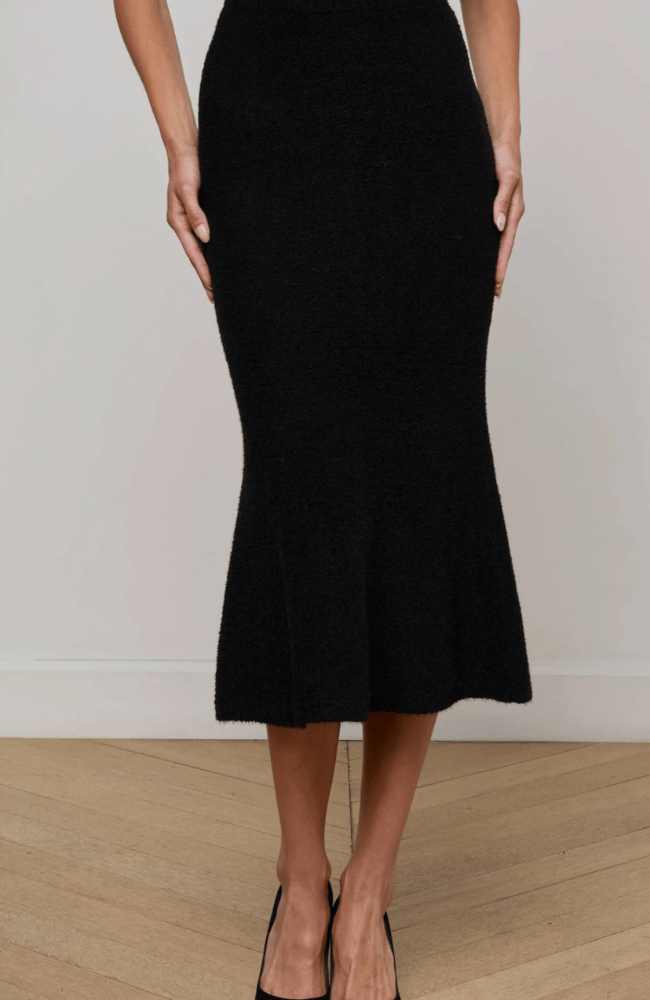 SALEM KNIT FLARE SKIRT in BLACK-L'AGENCE-FLOW by nicole