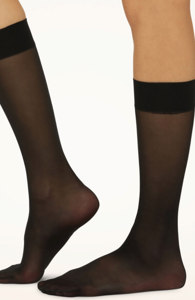 SATIN TOUCH 20 KNEE HIGHS BLACK-WOLFORD-FLOW by nicole