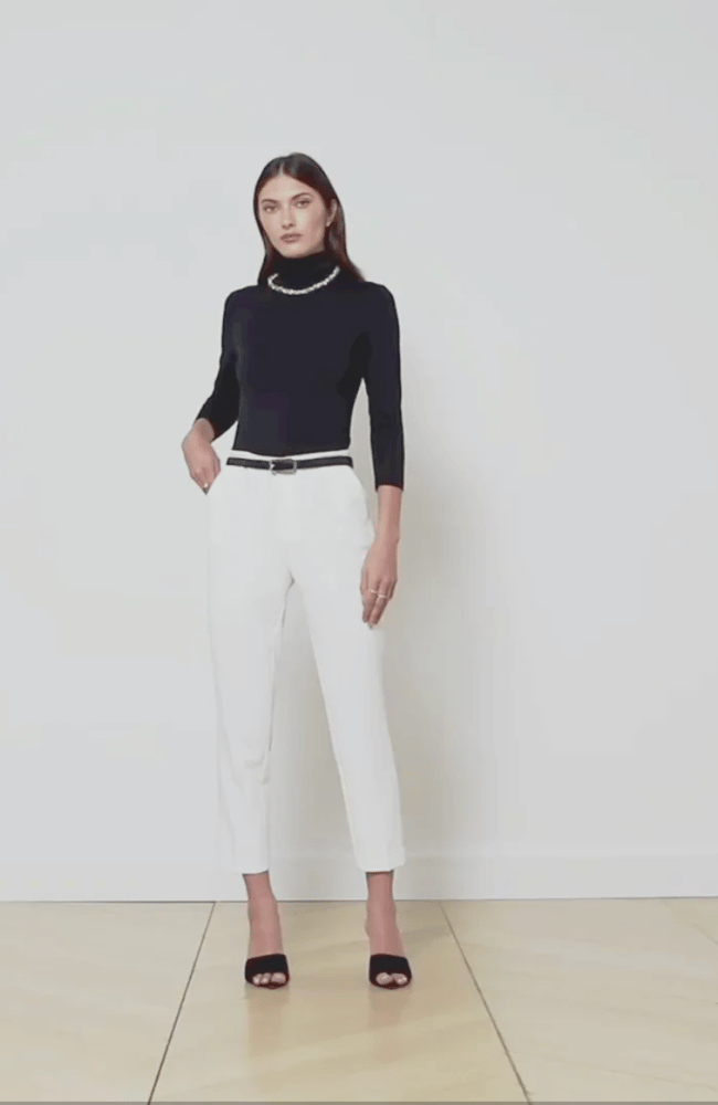 SAWYER TROUSER in IVORY-L&#39; AGENCE-FLOW by nicole