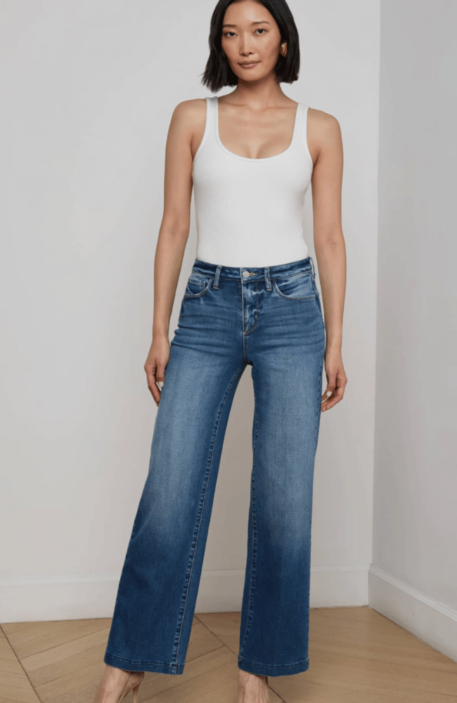 SCOTTIE WIDE LEG JEAN in CAMBRIDGE-L'AGENCE-FLOW by nicole