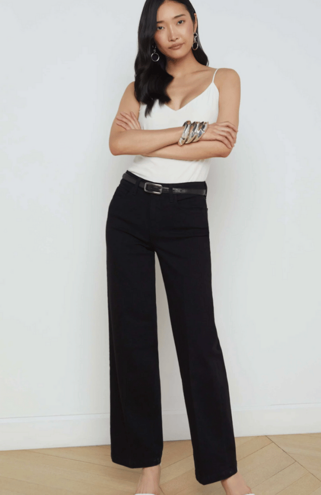 SCOTTIE WIDE LEG in BLACK-L'AGENCE-FLOW by nicole