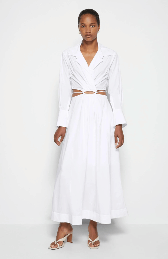 SIGNATURE ALEX DRESS in WHITE-SIMKHAI-FLOW by nicole