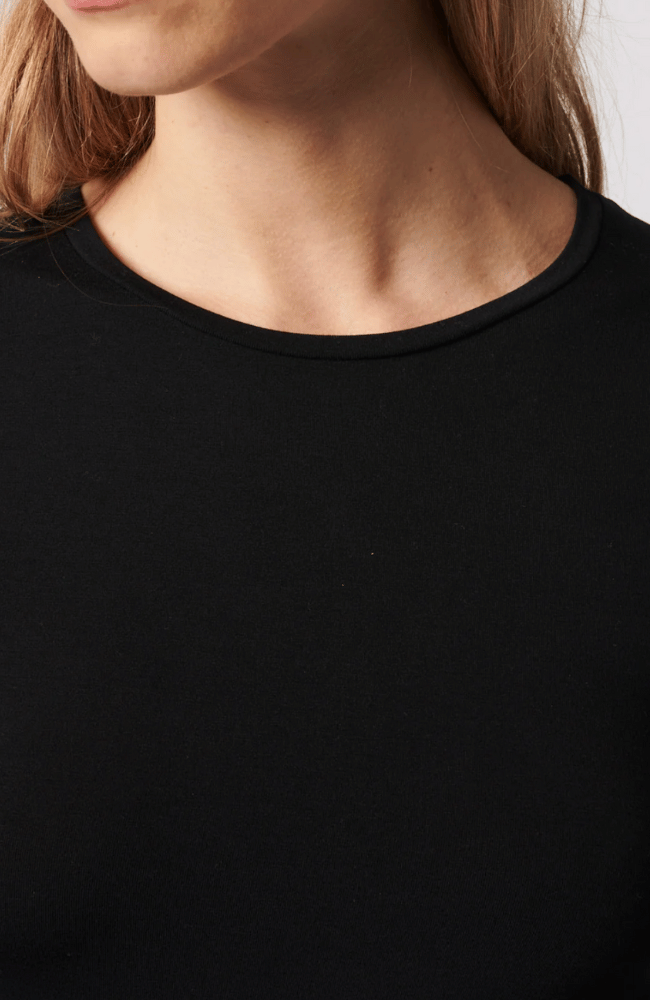 SOFT TOUCH LONG SLEEVE CREW NECK TEE in NOIR-MAJESTIC FILATURES-FLOW by nicole