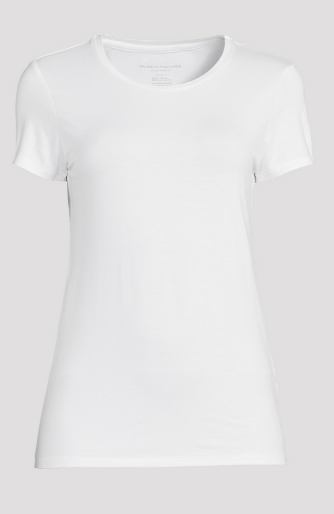 SOFT TOUCH S/S CREWNECK WHITE-MAJESTIC FILATURES-FLOW by nicole
