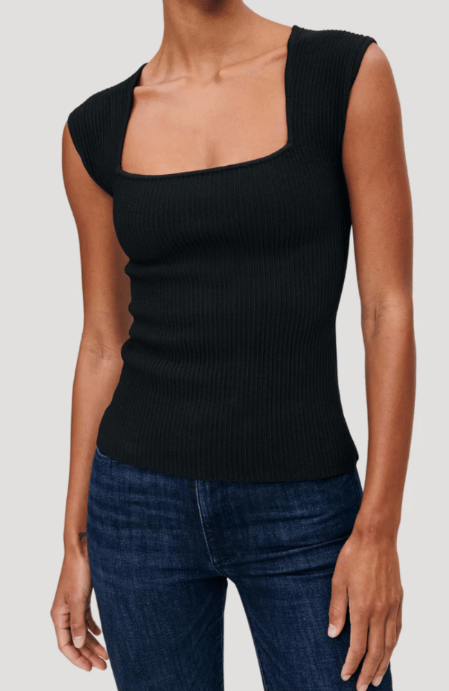 SQUARE NECK TOP in BLACK-DL 1961-FLOW by nicole