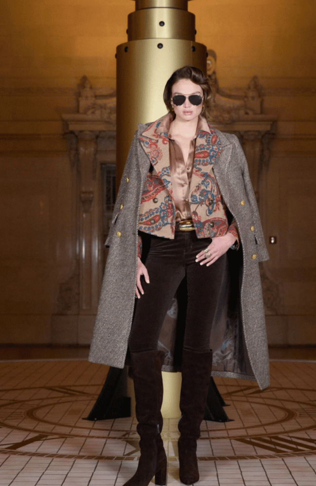 STEVIE STRAIGHT VELVET JEAN in COFFEE BEAN-L&#39;AGENCE-FLOW by nicole