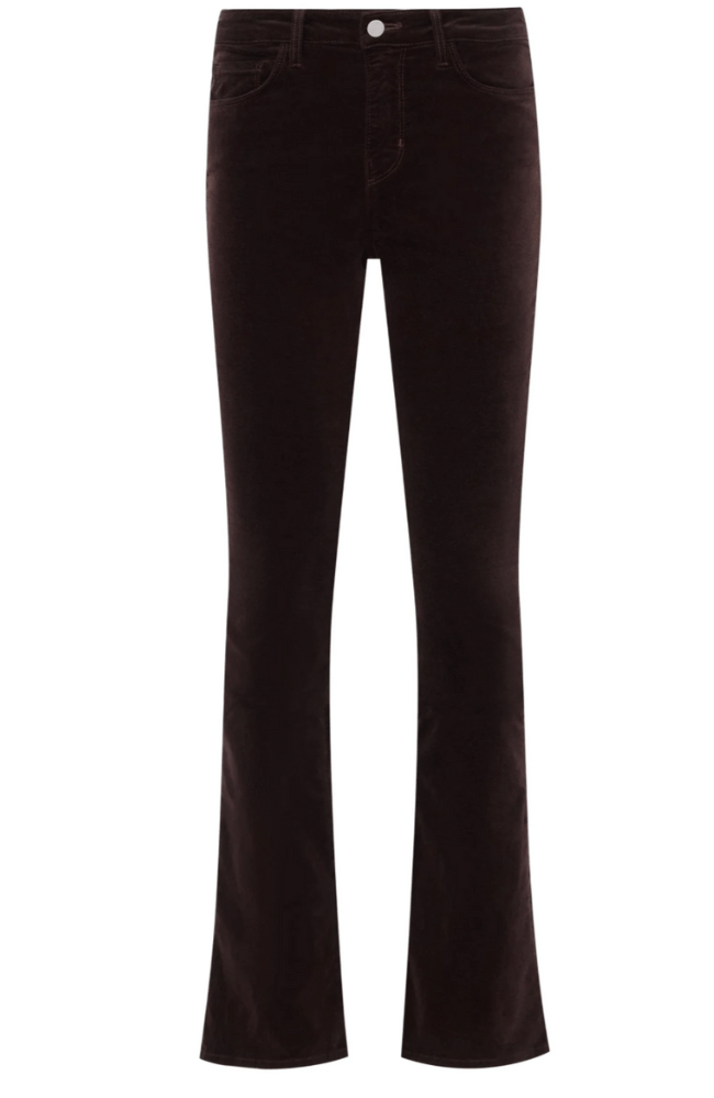 STEVIE STRAIGHT VELVET JEAN in COFFEE BEAN-L&#39;AGENCE-FLOW by nicole
