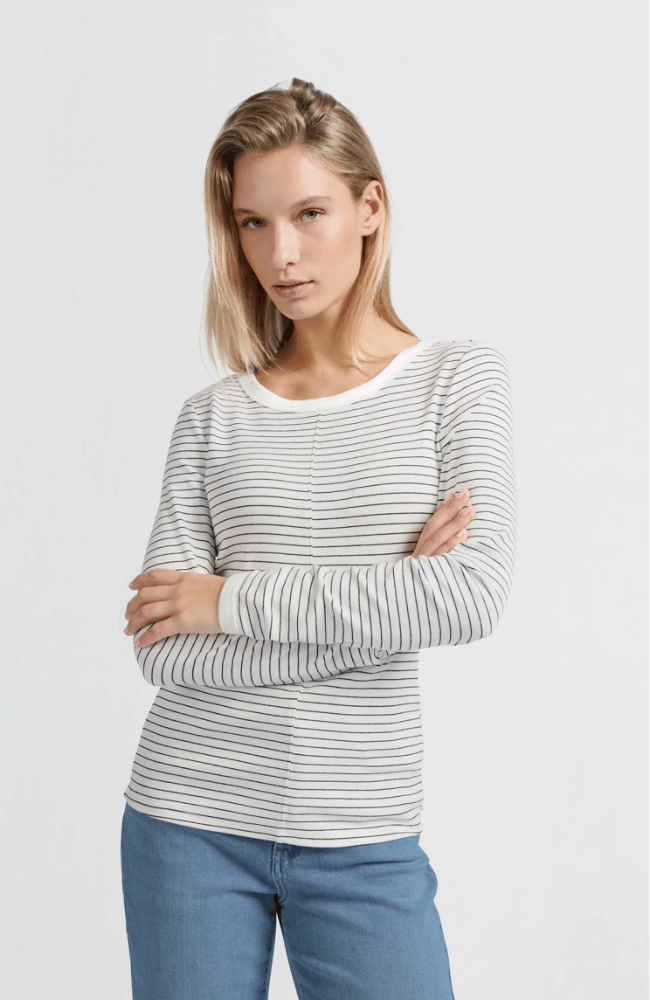 STRIPED LONG SLEEVE TOP-YAYA-FLOW by nicole